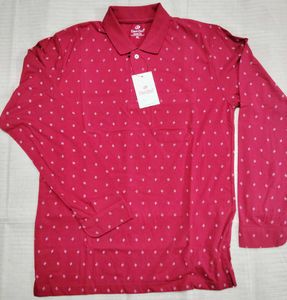 Men's Red Polo Full sleeve T-Shirt