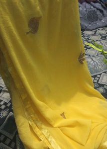 Vibrant Yellow Embroidered dupatta