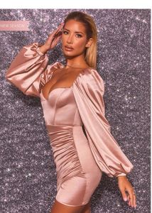 Satin Ruched Bodycon Dress