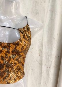 Sparkly Animal Print Crop Top