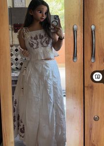 Elegant White Embroidered Outfit