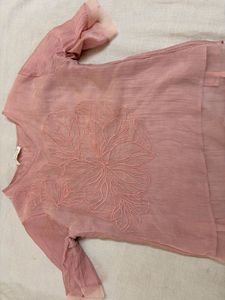 Beautiful Pink Embroidered Kurta