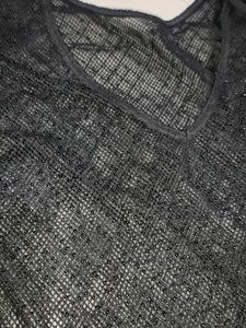 Black Mesh Long Sleeve Top