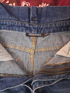 High-Waisted Paper bag Denim Jeans with Belt