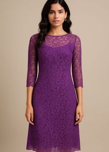 Elegant Purple Lace Dress