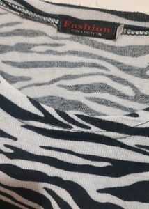 Black &amp; White Zebra Print Top For Girl Or Women