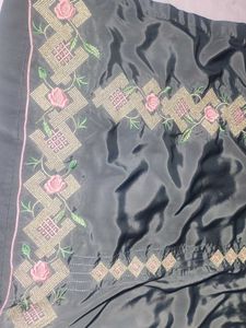 Elegant Rose Pink Silk Salwarsuite crep