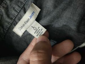 Calvin Klein Unisex Charcoal Denim Shirt