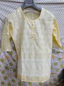 Light Yellow Chikankari Kurta