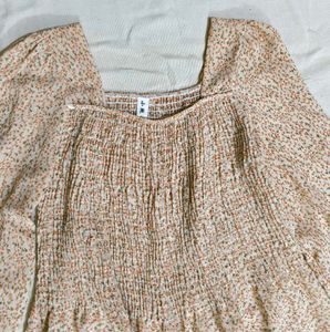 Floral Print Square Neck Blouse