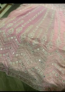 Stunning Pink Embroidered sarara set