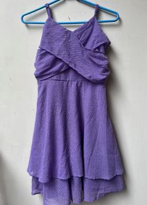 Cute Purple Ruffle one peace side zeeper