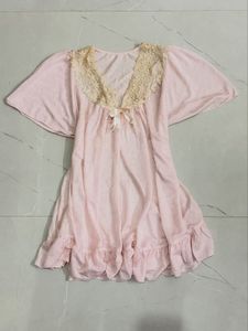 Vintage cottage core Pink Lace Nightgown