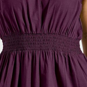 Chic Plum Tiered Midi Dress
