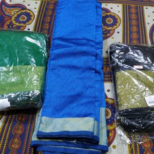 Daily wear Three New Sarees for Rs 500 Only