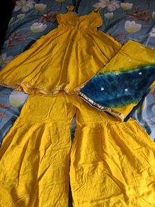 Vibrant Yellow Kurta Set with Dupatta