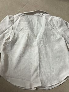 Textured White Long Sleeve Shirt