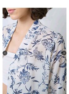 Floral Print Chiffon Kimono Shrug