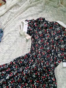 Floral Print Short Sleeve Dress