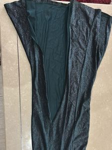 Elegant Emerald Green Slit Gown