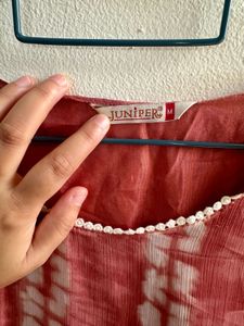 (Juniper) Coral Maxi Dress with Tie Waist