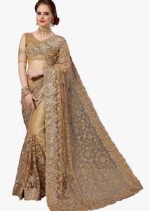 Nivah Fashion Women's Net Embroidery Stone Work Sa