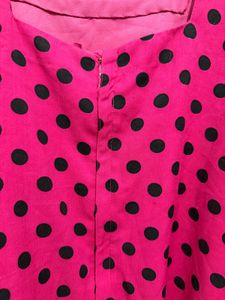 Pink Polka Dot Kurta Set