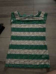 Striped Lace Top