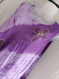Tie-Dye Floral Sleeveless Dress(XL)