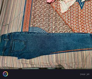 Stylish Blue Jeans with Heart Design