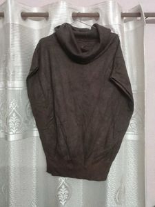 Stylish Brown Cowl Neck Tunic