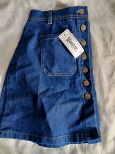 Blue Denim Mini Skirt
