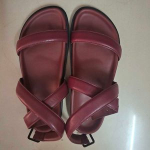 Stylish Burgundy Leather Sandals