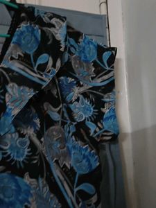 Chic Blue Floral Print Dress