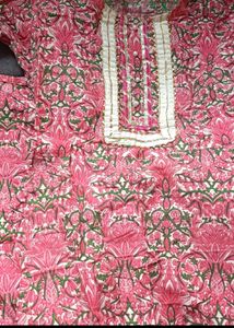 Beautiful Pink Printed Kurta Set with Dupatta