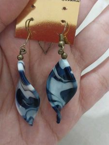 Blue Swirl Drop Earrings