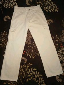 Trendy off white Cargo Pants