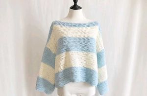 Pretty Striped Crochet Sweater