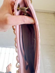 Pink Quilted Chain Shoulder Bag