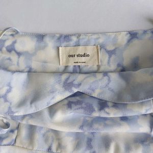 Blue Floral Midi Slip Dress🦢🪞✨️