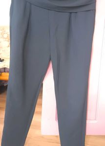 Chic Grey Fold-Over Waist Pants