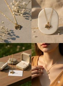 Gold 'Love' Heart Necklace