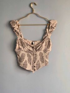 Divided H&amp;M Paisley Print Corset Top S