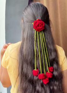 Handmade Crochet Rose Hair Clip