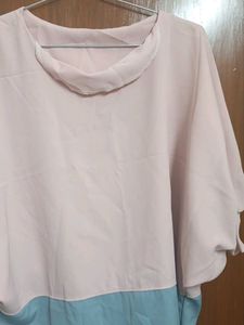Chic Two-Tone Batwing Sleeve Top