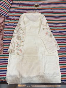 Elegant White Embroidered Patiala Set