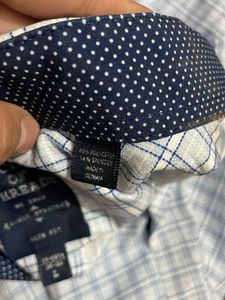 Imported Men's Blue Checkered Long Sleeve Shirt
