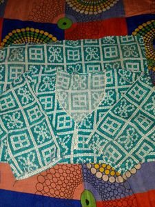 Teal & White Ethnic Kurta