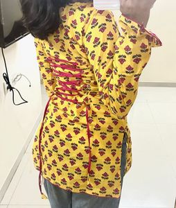 THE SAYURI corset back Vibrant Yellow Floral Print