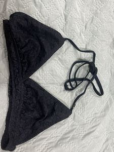 Black Lace Bikini Top